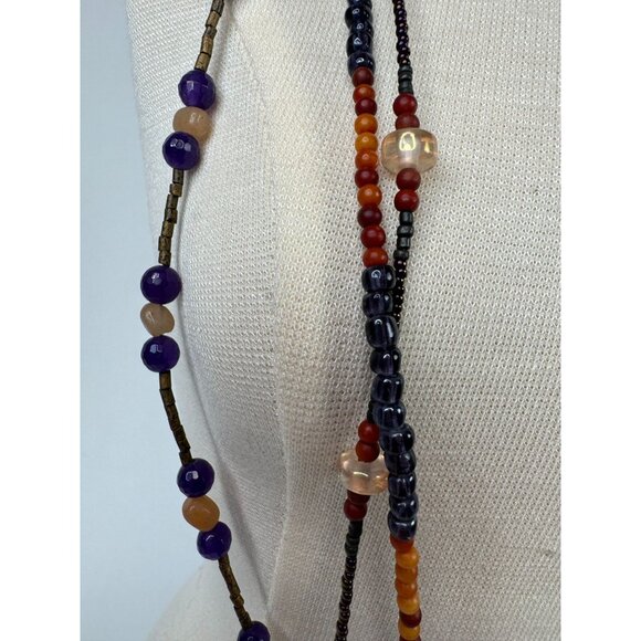 Variscite Stone Beaded Necklace With Multicolor Beads & Large Pendant - Picture 14 of 16